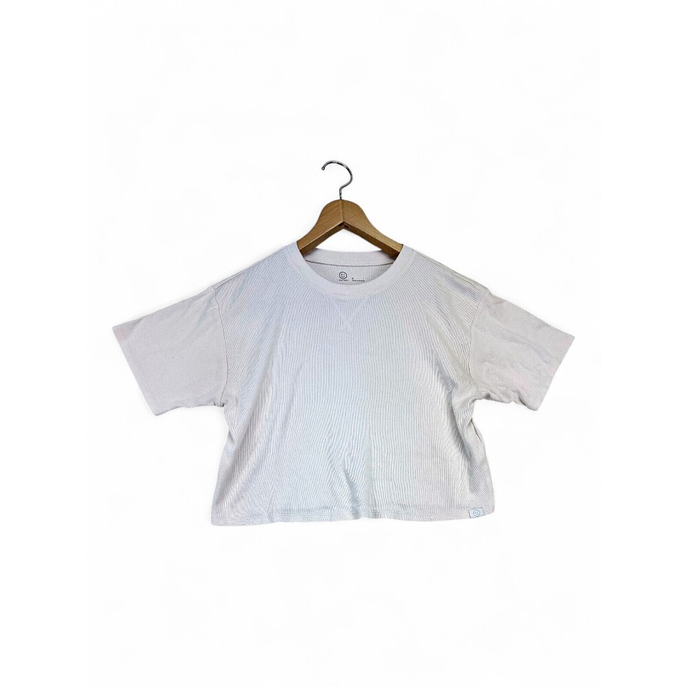 Gilly Hicks Ribbed Cropped Short Sleeve Tee - Size S